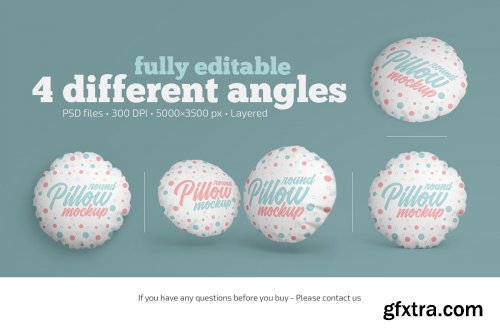 CreativeMarket - Round Pillow Mockup Set 4868448