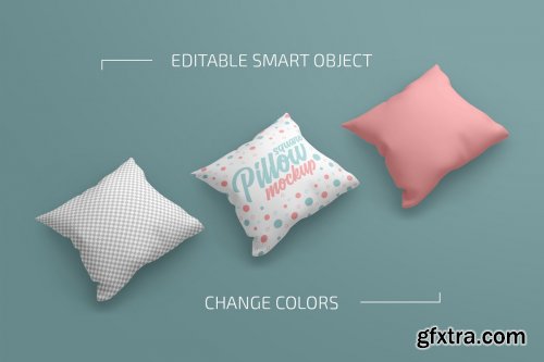 CreativeMarket - Square Pillow Mockup Set 4871300