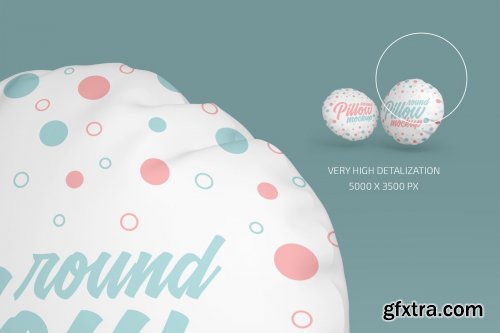 CreativeMarket - Round Pillow Mockup Set 4868448