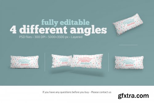 CreativeMarket - Long Rectangular Pillow Mockup Set 4879246