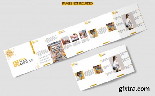 Square five-fold brochure mockup