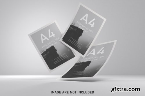 Posters mockup with shadow overlay