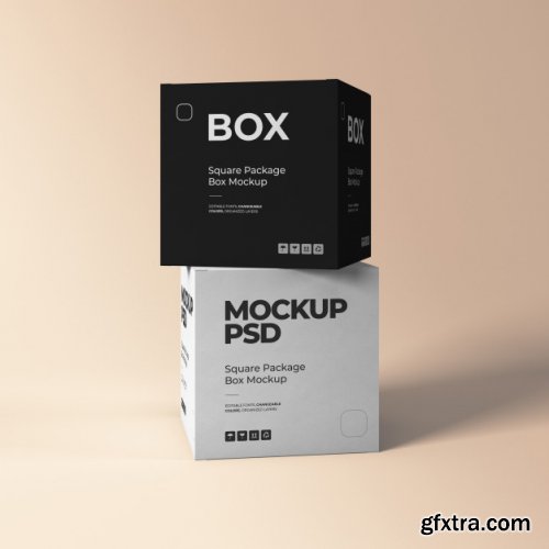 Square box mockup