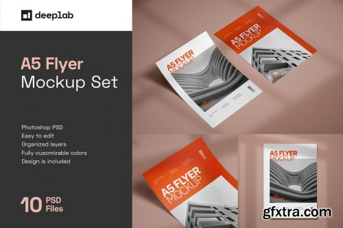 CreativeMarket - A5 Flyer Mockup Set 4895169