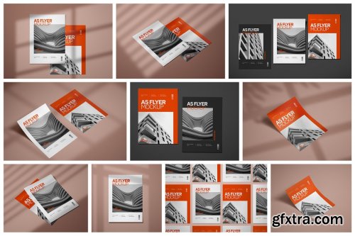 CreativeMarket - A5 Flyer Mockup Set 4895169