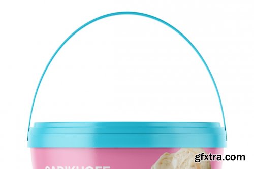  CreativeMarket - Matte Ice Cream Bucket Mockup 4037945