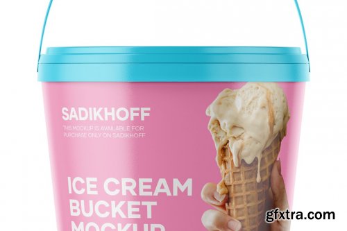  CreativeMarket - Matte Ice Cream Bucket Mockup 4037945