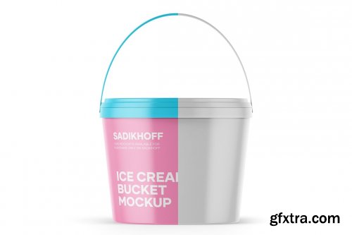  CreativeMarket - Matte Ice Cream Bucket Mockup 4037945