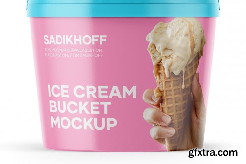  CreativeMarket - Matte Ice Cream Bucket Mockup 4037945