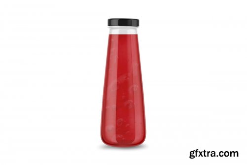 CreativeMarket - Clear Glass Bottle with Cherry Juice 4902437