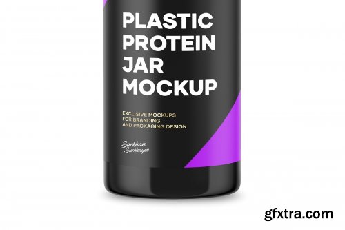 CreativeMarket - Plastic Protein Jar Mockup 4897060