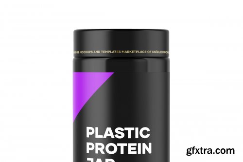 CreativeMarket - Plastic Protein Jar Mockup 4897060