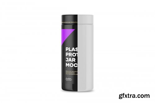 CreativeMarket - Plastic Protein Jar Mockup 4897060