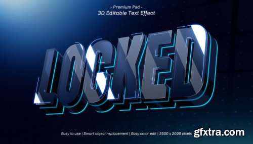 3d techno editable text effect