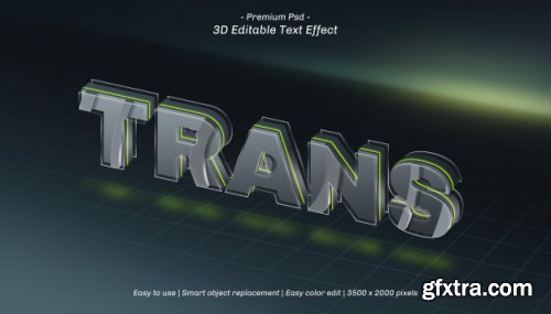 3d techno editable text effect