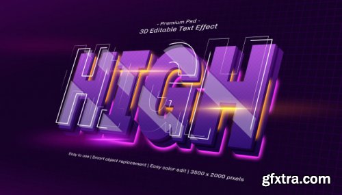 3d techno editable text effect