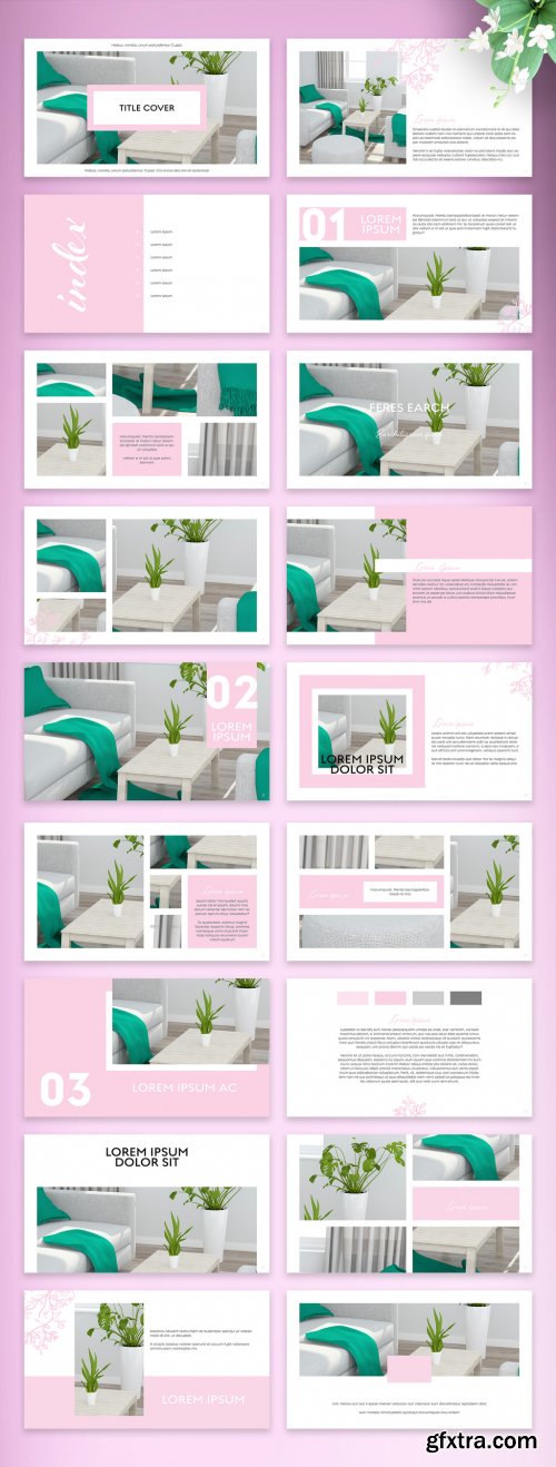 Pink and White Digital Catalog Layout 346901536