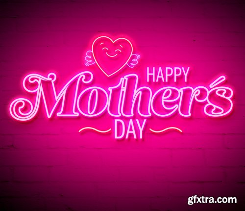 Mother's Day Neon Style Text Effect 346920898