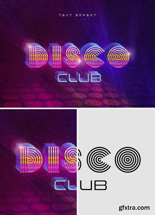 Retro 80's Chrome Disco Text Effect Mockup 346926067