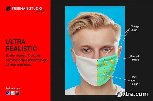 CreativeMarket - Medical Mask Mock-Up Set 4810311