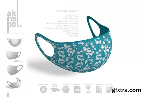 CreativeMarket - Face Mask Mockup 4861080