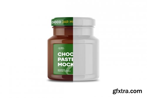 CreativeMarket - Glass Chocolate Spread Jar Mockup 4893156