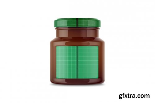 CreativeMarket - Glass Chocolate Spread Jar Mockup 4893156