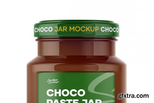 CreativeMarket - Glass Chocolate Spread Jar Mockup 4893156