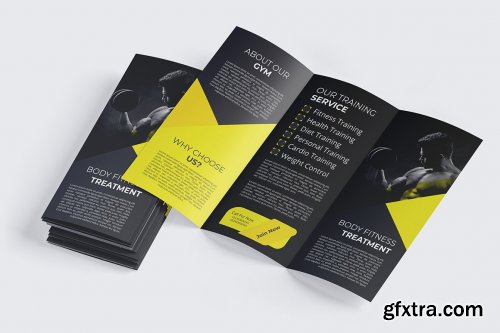 CreativeMarket - Fitness Club Trifold Brochure 4664159