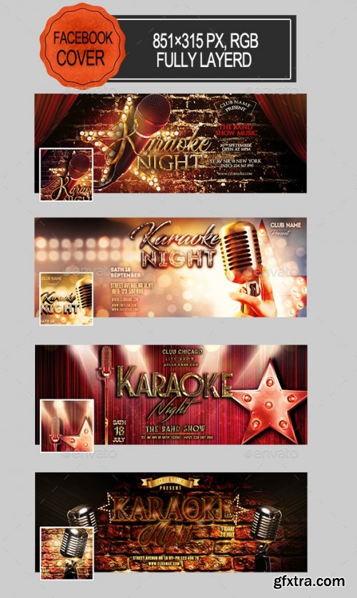 GraphicRiver - Karaoke Night Facebook Covers 26440797