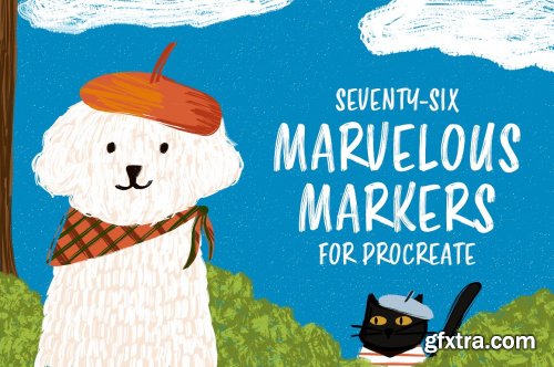 CreativeMarket - 76 Marvelous Markers for Procreate 4562310