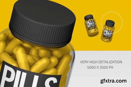 CreativeMarket - Clear Pills Bottle Mockup Set 4924428