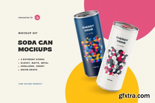 CreativeMarket - Soda Can Mockups 4908248