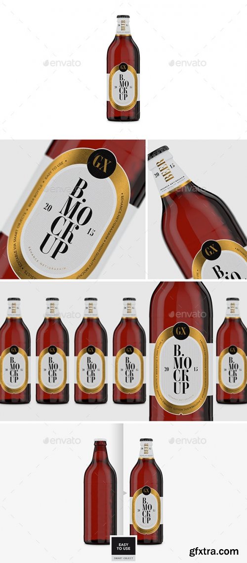 GraphicRiver - Beer Bottle - Amber Glass - Mockup 26636776