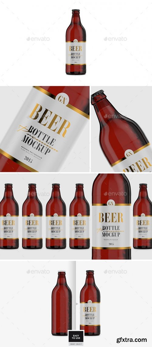 GraphicRiver - Beer Bottle - Amber Glass - Mockup 26608374