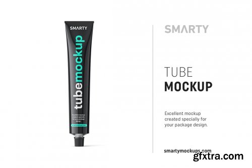 CreativeMarket - Metallic cosmetic tube mockup 4850651