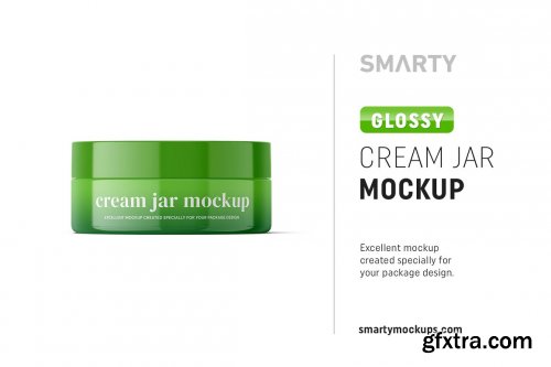 CreativeMarket - Glossy cream jar mockup 100ml 4850428