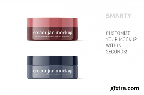 CreativeMarket - Glossy cream jar mockup 100ml 4850428