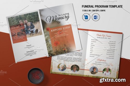 CreativeMarket - Funeral Program Template - V998 4523291