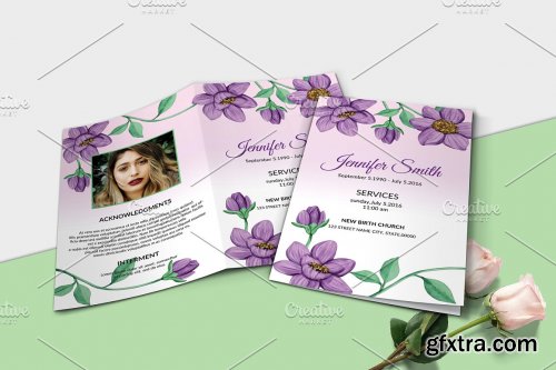 CreativeMarket - Funeral Program Template - V1002 4536045