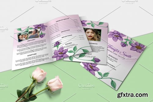 CreativeMarket - Funeral Program Template - V1002 4536045