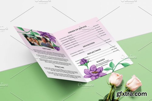 CreativeMarket - Funeral Program Template - V1002 4536045