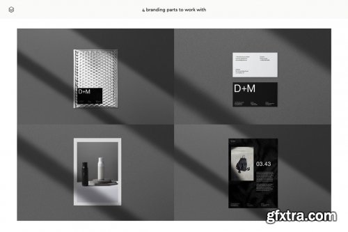 CreativeMarket - (4-part) Stationery Branding Mockup 3754797