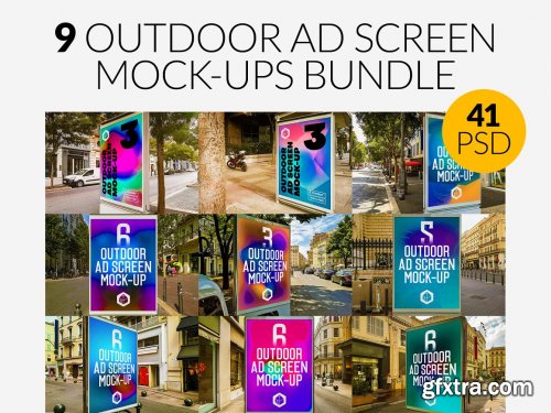 CreativeMarket - Outdoor Ad Screen MockUps Bundle 4 4835236