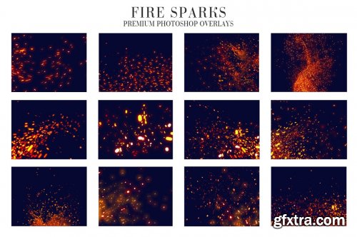 CreativeMarket - Fire Sparks Overlays Photoshop 4936513