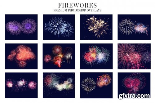 CreativeMarket - Fireworks Overlays Photoshop 4936591