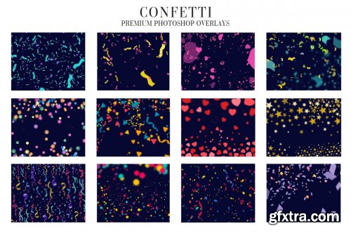 CreativeMarket - Confetti Overlays Photoshop 4935477