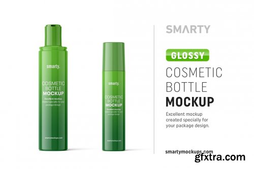 CreativeMarket - Glossy cosmetic bottle mockup 4851425