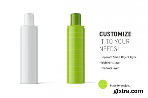 CreativeMarket - Glossy cosmetic bottle mockup 4851425