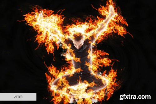 CreativeMarket - Fire Photoshop Action 4870210